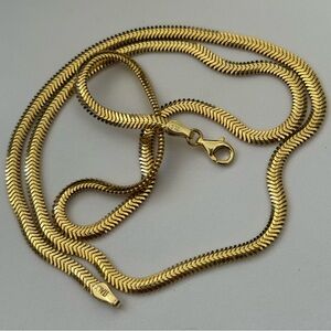 925 Silver 21.75” 3mm necklace snake chain 18k yellow gold plated